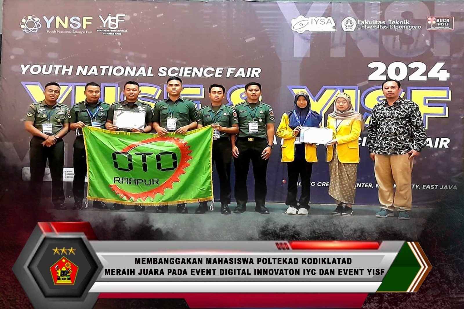 MEMBANGGAKAN, MAHASISWA POLTEKAD KODIKLATAD MERAIH JUARA PADA EVENT DIGITAL INNOVATON IYC DAN EVENT YISF.